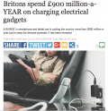 Britons spend £900 million-a-YEAR on charging electrical gadgets